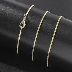Collares de cadena de serpiente de latón con revestimiento de rejilla de 1.5 mm para mujeres y hombres&nbsp;MAK-L044-13G