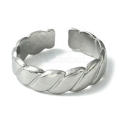 Bague de manchette ouverte rainurée en acier inoxydable 304 anti-ternissement&nbsp;RJEW-L110-027P