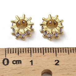Ottone micro spianare perline europei zirconi&nbsp;KK-B142-13B-02G