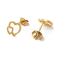 Orecchini a bottone in acciaio inossidabile 304 con placcatura sotto vuoto pvd&nbsp;EJEW-Z040-02G