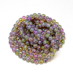 Chapelet de perles en verre baking paint&nbsp;DGLA-Q023-6mm-DB59