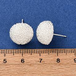 Strukturierte Ohrstecker aus Messing&nbsp;EJEW-A143-02C-S