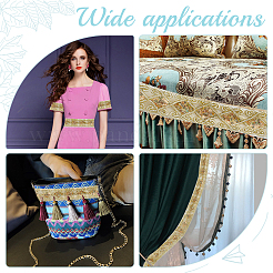 Rubans de polycoton à broder de style ethnique&nbsp;OCOR-WH0066-34B