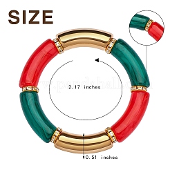 5 stücke 5 farben acryl gebogene rohr stretch armbänder set&nbsp;BJEW-SW00069