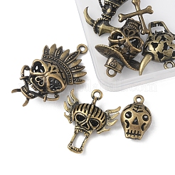 6 Stück 6 Stile Halloween-Legierungsanhänger&nbsp;FIND-FS0001-47