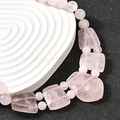 Colliers à perles graduées en quartz rose naturel à facettes pour femmes&nbsp;NJEW-B128-01M