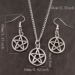 Halsketten-Sets mit ausgehöhltem Sternanhänger und Ohrhängern aus Legierung&nbsp;FS-WG345ED-01
