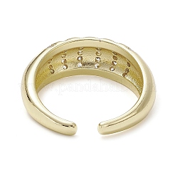 Offene Manschettenringe mit Gestellbeschichtung aus Messing mit Mikropavé-Zirkonia&nbsp;RJEW-K257-15G
