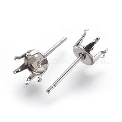 Elementi per orecchini a bottone in acciaio inossidabile 304 anti-ossidazione&nbsp;STAS-P221-20F-P