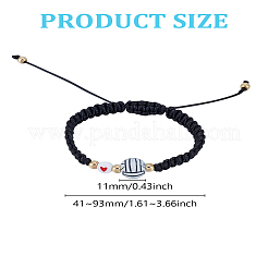 1 bracelet de perles tressées en alliage et acrylique sur le thème du sport&nbsp;BJEW-LP0003-23A