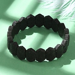 Rhombus mattierte Stretch-Armbänder aus natürlichem Lavastein für Frauen und Männer&nbsp;BJEW-C097-03A