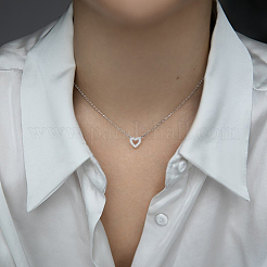 Collier pendentif cœur en argent orné de zircon&nbsp;BP6490