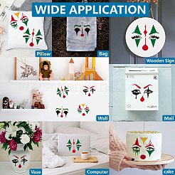 1 set di stencil per pittura e disegno a tema clown con animali domestici&nbsp;DIY-MA0004-66