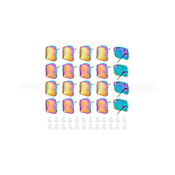 Orecchini a bottone in acciaio inossidabile 304 color arcobaleno con foro&nbsp;STAS-UN0036-11