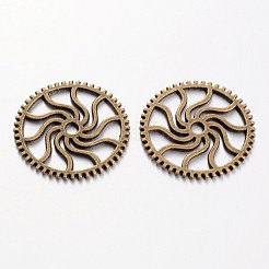 Tema steampunk ingranaggi della lega di stile tibetano ciondoli dentate&nbsp;TIBEB-19598-AB-NR