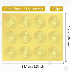 34 Blatt selbstklebende Aufkleber mit Goldfolienprägung&nbsp;DIY-WH0509-010