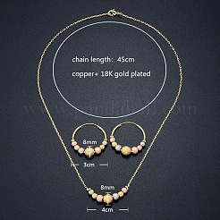 Collane con pendenti in perline rotonde in ottone e orecchini a cerchio per donna&nbsp;FS-WG8D76A-01