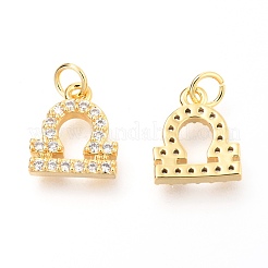 Ciondoli in ottone zirconi chiari micro pavé&nbsp;ZIRC-O036-30G-I