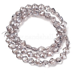 Electroplate transparentes abalorios de vidrio hebras&nbsp;GL-CBA7A17-02A-11