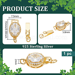 1 Stück 925 Sterling Silber Micro Pave Zirkonia Box Verschlüsse&nbsp;STER-BC0004-29G-02