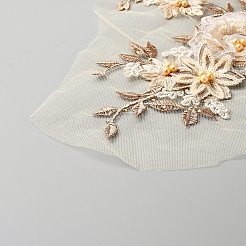 3D Blumenmuster Kunstseide Stickerei Ornament Zubehör&nbsp;DIY-WH0399-52B
