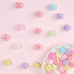 50 pièce de perles acryliques opaques floquées&nbsp;OACR-SC0002-71