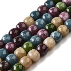 Gefärbt natürlichen weißen Jade Perlen Stränge&nbsp;G-U023-B03-02