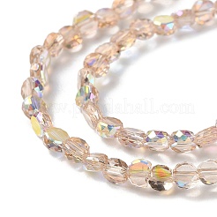 Transparentes perles de verre de galvanoplastie brins&nbsp;GLAA-Q099-A01-02