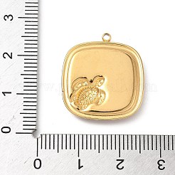 Pendentifs en résine époxy en acier inoxydable 304 avec coquillage naturel et paillettes à l'intérieur&nbsp;STAS-L026-17G-H03