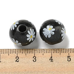 Perles européennes en bois imprimées&nbsp;WOOD-G022-19E