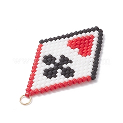 Pendentifs en forme de carte à jouer en perles de verre Miyuki Delica&nbsp;PALLOY-MZ01065-02