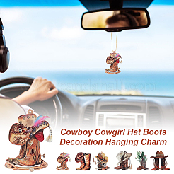 6 juego de 6 estilos de bota de vaquero acrílica para colgar en el coche.&nbsp;HJEW-GA0001-51