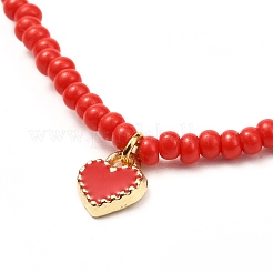 Collana con ciondolo in lega di cuore smaltato per donna ragazza&nbsp;NJEW-JN03691