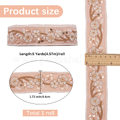 5 Yards besticktes Polyesterband&nbsp;DIY-CY0001-82A