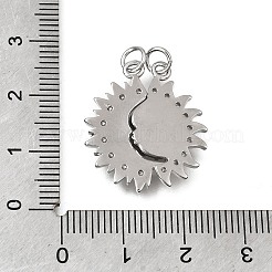 Pendenti in zirconi cubici trasparenti in micro pavè di ottone&nbsp;CU-CBA108A-11P