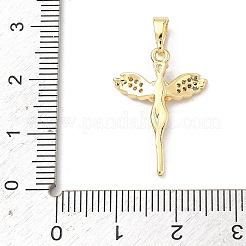 Pendenti in zirconi cubici trasparenti in micro pavè di ottone&nbsp;KK-H255-16A-G