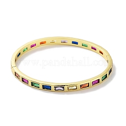 Braccialetti incernierati da donna con pavé di vetro colorato in ottone&nbsp;BJEW-Z061-07C