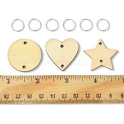 50 Stück Verbindungsanhänger aus ungefärbtem Holz&nbsp;WOOD-FS0001-12A