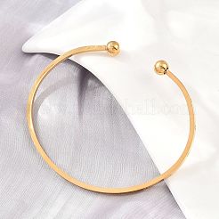 Brazaletes planos abiertos de acero inoxidable 304 para mujer&nbsp;SA-CBA45D5-26G