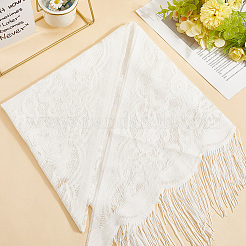 Scialle in poliestere staccabile con fiore in pizzo&nbsp;AJEW-WH20072-43B