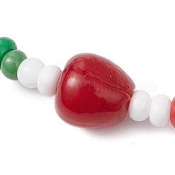 3 bracelet extensible de Noël en perles de verre et de lampwork faites à la main&nbsp;BJEW-MZ00197