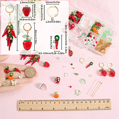 DIY Bunte Malerei & Acryl Gemüse und Früchte Leverback Ohrringe Herstellungssets&nbsp;DIY-SC0026-29
