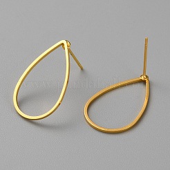 Orecchini a perno geometrici cavi in ottone dorato&nbsp;EJEW-WH0012-127A