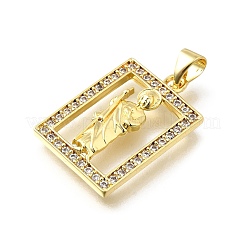 Colgante micropavé cubic zirconia de latón&nbsp;KK-Q066-35G