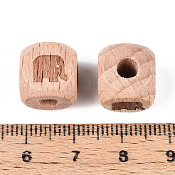 Perles de bois de hêtre gravées&nbsp;WOOD-N015-08C