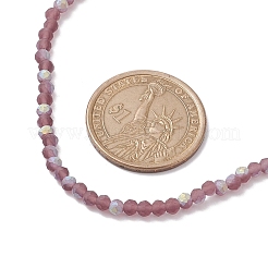 Collane in acciaio inossidabile 304 con perline rotonde in vetro per donna&nbsp;NJEW-JN04684