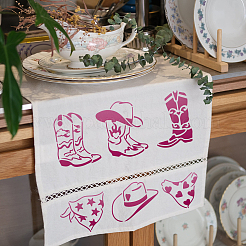 1 Set ausgehöhlte Zeichen- und Malschablonen mit Cowboy-Motiv für Haustiere.&nbsp;DIY-MA0003-93B