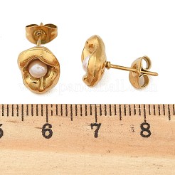 Orecchini a bottone in acciaio inossidabile 304&nbsp;EJEW-S246-06G