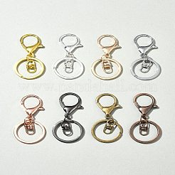 8 Stück 4-Farben-Schlüsselanhänger aus Eisenlegierung mit Karabinerverschluss&nbsp;KEYC-FS0001-06B