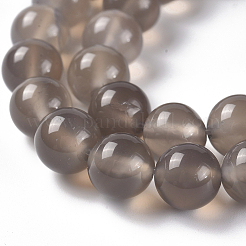 Chapelets de perles en agate grise naturelle&nbsp;X-G-G067-8mm-1